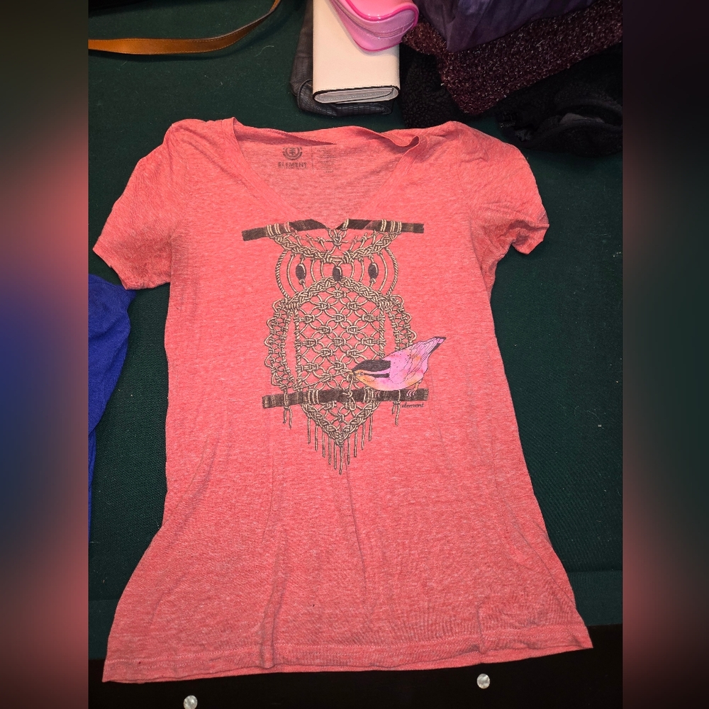 Element tee shirt owl and bird
